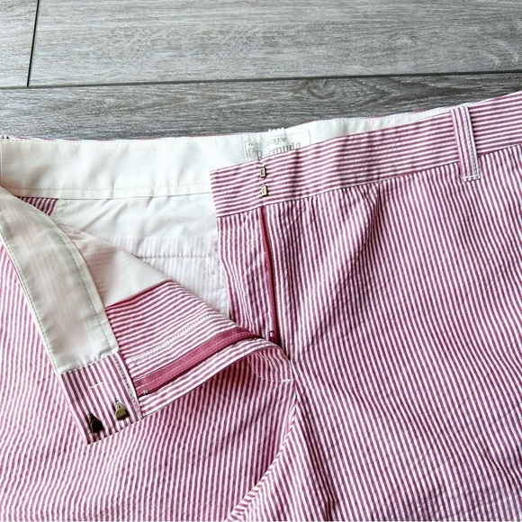 J.Crew RED AND WHITE STRIPED BURMUDA SHORTS - Picture 2 of 9